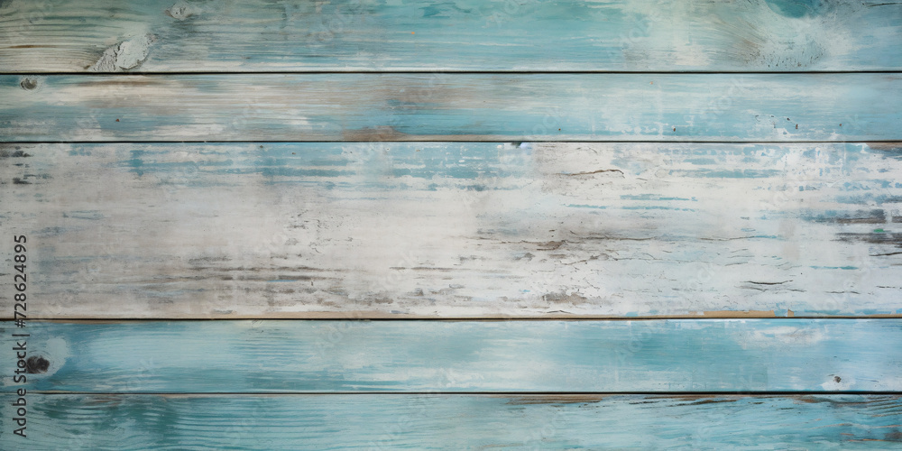 Wooden background with blue and white colored planks