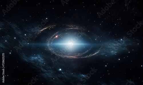 The Abyss of the Cosmos  A Celestial Landscape of Stars and a Singular Black Hole