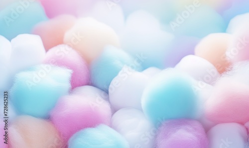 Blurred Pastel Cotton Balls in Soft Hues