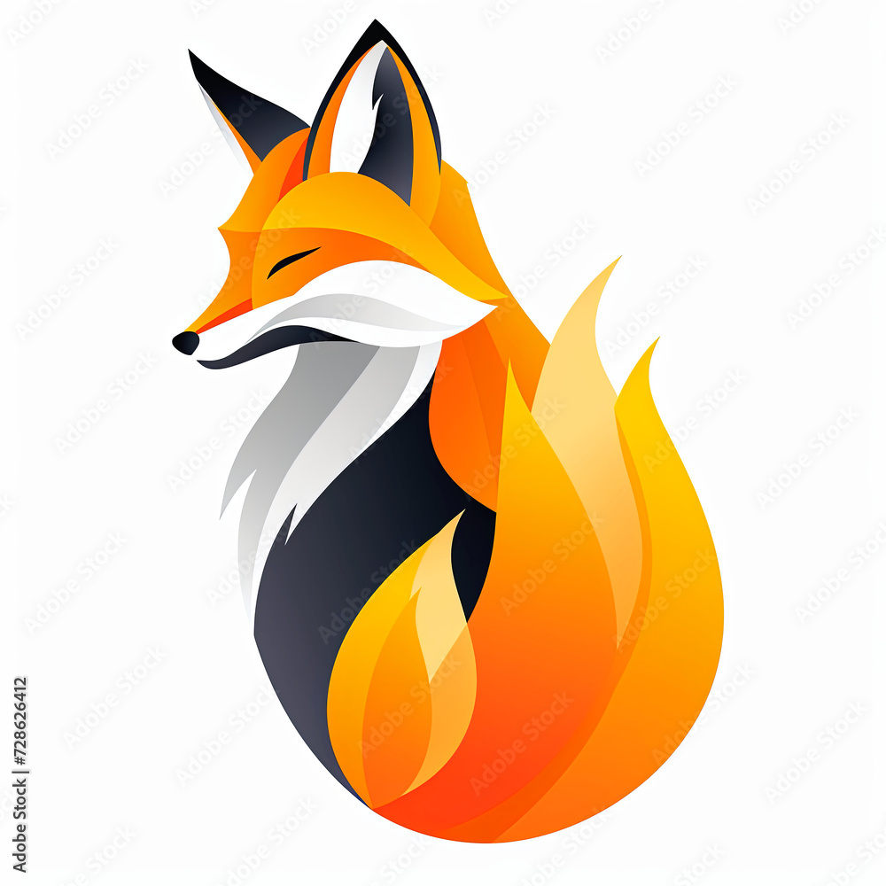 Fox logo illustration, vector style graphics. Fox logo illustration, vector style graphics.