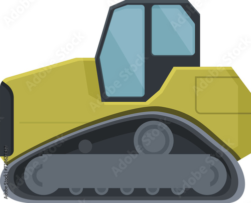 Harvester crawler icon cartoon vector. Work truck heavy. Branding rope