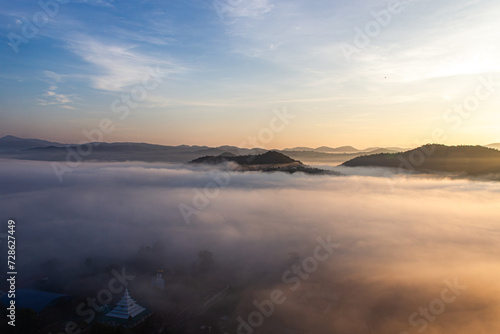 mountain sky clouds and wind morning