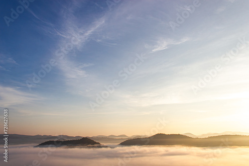 mountain sky clouds and wind morning