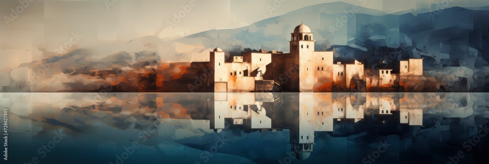 A Tranquil Abstract Of A Secluded Monaster, Background Image, Background For Banner, HD