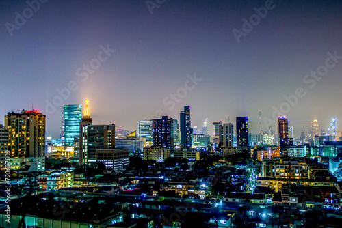 buildings city Bangkok night