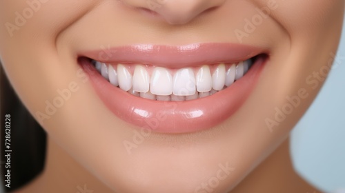 Create a picture of real human teeth  happy and clean teeth