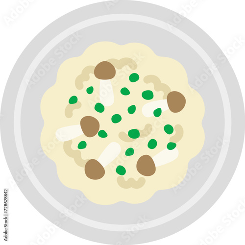 きのこのリゾットのアイコンのイラスト