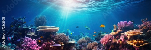 A Tranquil Abstract Underwater Coral Scene, Background Image, Background For Banner, HD © ACE STEEL D