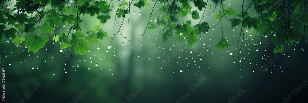 A Tranquil Forest Rain Gradient Background, Background Image, Background For Banner, HD A Tranquil Forest Rain Gradient Background, Background Image, Background For Banner, HD