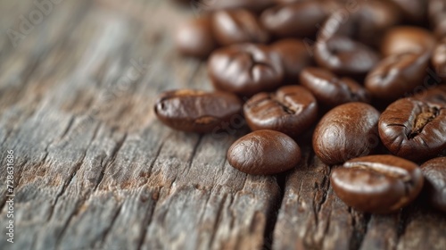 closeup shot of coffee beans on wooden surface