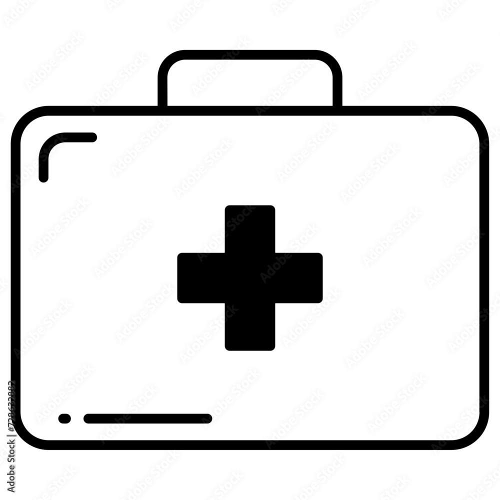 Obraz premium First aid glyph and line vector illustration