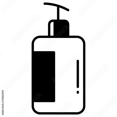 Hand sanitizer glyph and line vector illustration