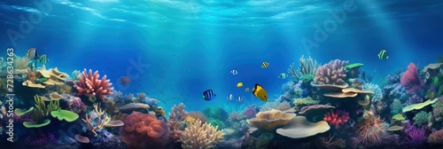 A Vibrant Tropical Fish Aquarium Gradient, Background Image, Background For Banner, HD