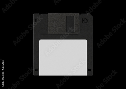 Canvas Print Floppy disk or diskette case on black background