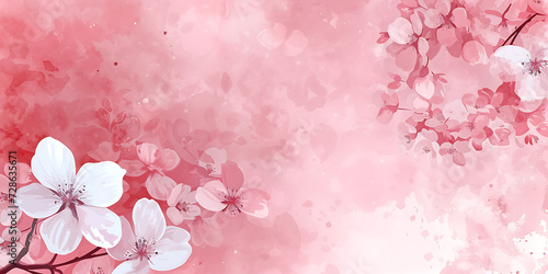 pink sakura background with white and pink flowers in