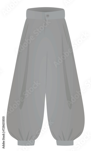 Grey  jiu jitsu pants.  vector