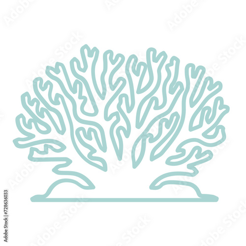 coral sea line icon set 