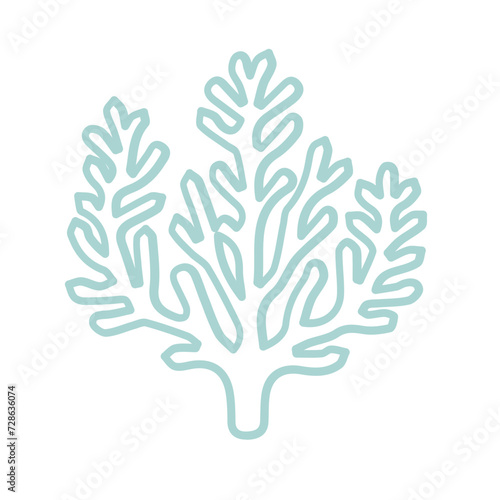 coral sea line icon set 