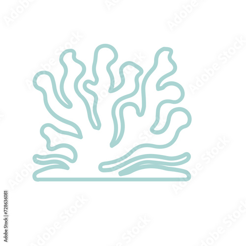 coral sea line icon set 