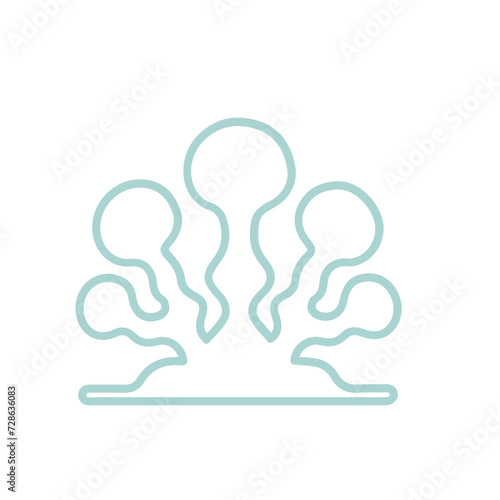 coral sea line icon set 