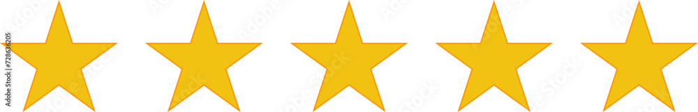 Star shape. Star icon. 5 Five Stars customer product rating review flat icon for apps and websites. Yellow star Rating symbol vector. Star shape. Star icon. 5 Five Stars customer product rating review flat icon for apps and websites. Yellow star Rating symbol vector.