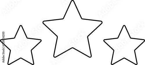 Star shape. Star icon. 5 Five Stars customer product rating review flat icon for apps and websites. Yellow star Rating symbol vector.