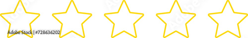 Star shape. Star icon. 5 Five Stars customer product rating review flat icon for apps and websites. Yellow star Rating symbol vector.
