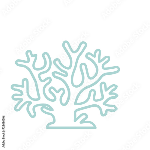 coral sea line icon set 