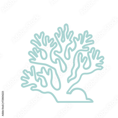 coral sea line icon set 