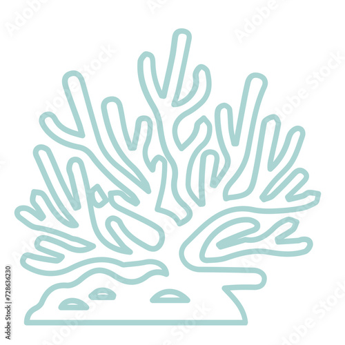 coral sea line icon set 