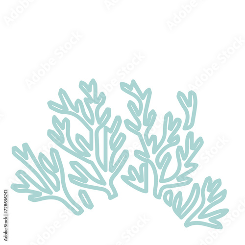 coral sea line icon set 