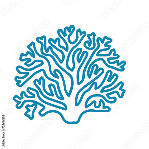 coral sea line icon set 