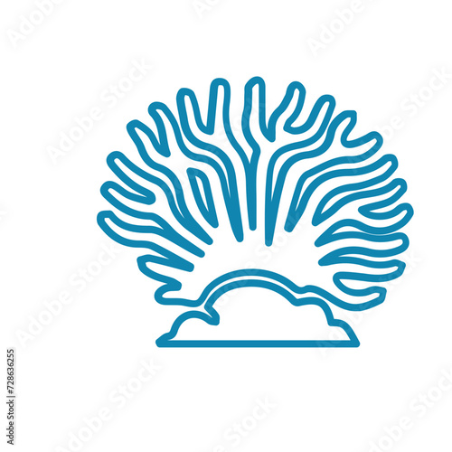 coral sea line icon set 