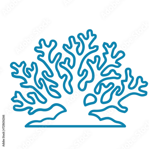 coral sea line icon set 