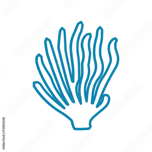 coral sea line icon set 