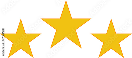 Star shape. Star icon. 5 Five Stars customer product rating review flat icon for apps and websites. Yellow star Rating symbol vector.