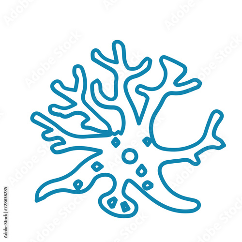 coral sea line icon set 