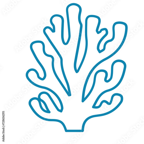 coral sea line icon set 