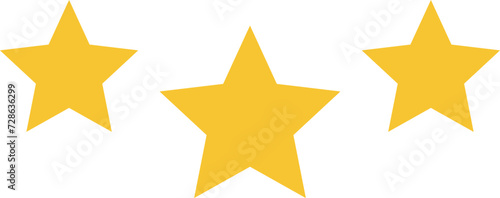 Star shape. Star icon. 5 Five Stars customer product rating review flat icon for apps and websites. Yellow star Rating symbol vector.