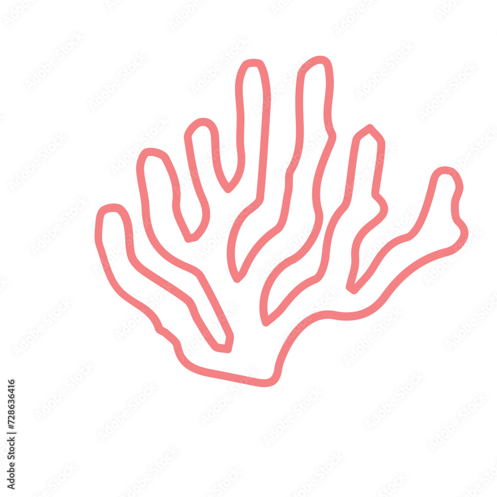 coral sea line icon set coral sea line icon set