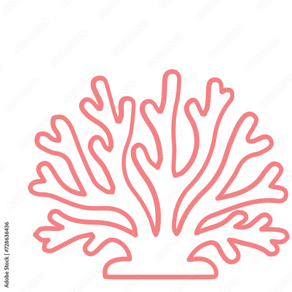 coral sea line icon set coral sea line icon set