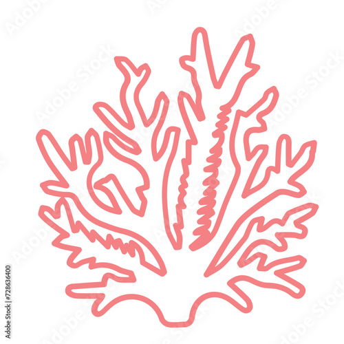 coral sea line icon set 