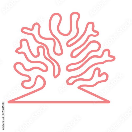 coral sea line icon set 