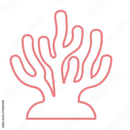 coral sea line icon set 