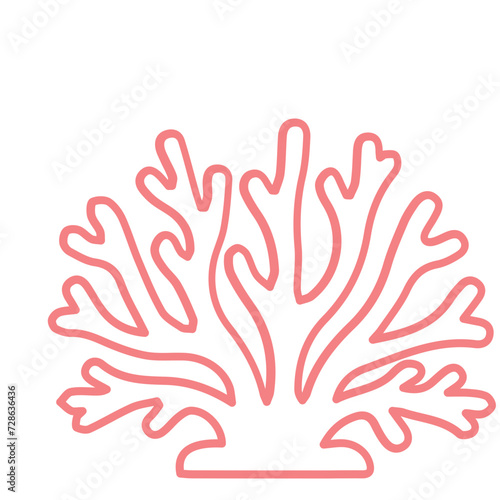 coral sea line icon set 