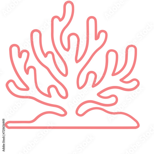 coral sea line icon set 