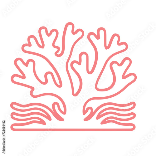 coral sea line icon set 