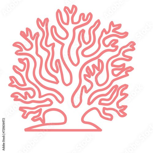 coral sea line icon set 