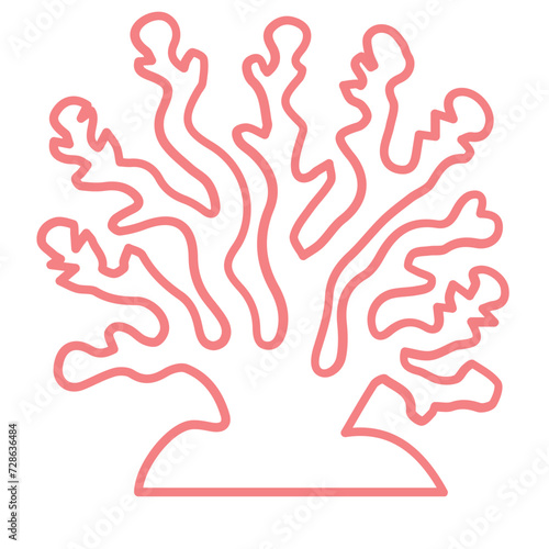 coral sea line icon set 