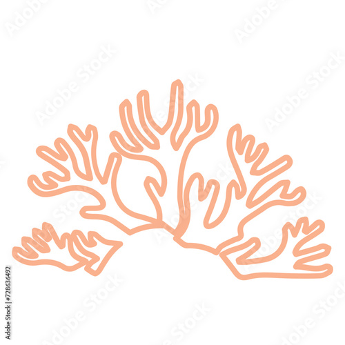 coral sea line icon set 